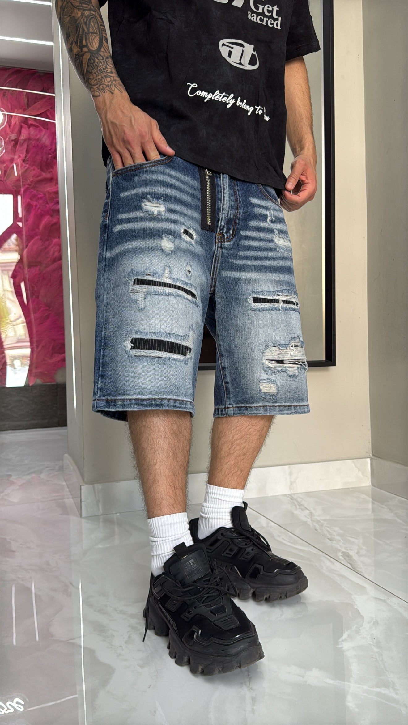Jeans Shorts Lion