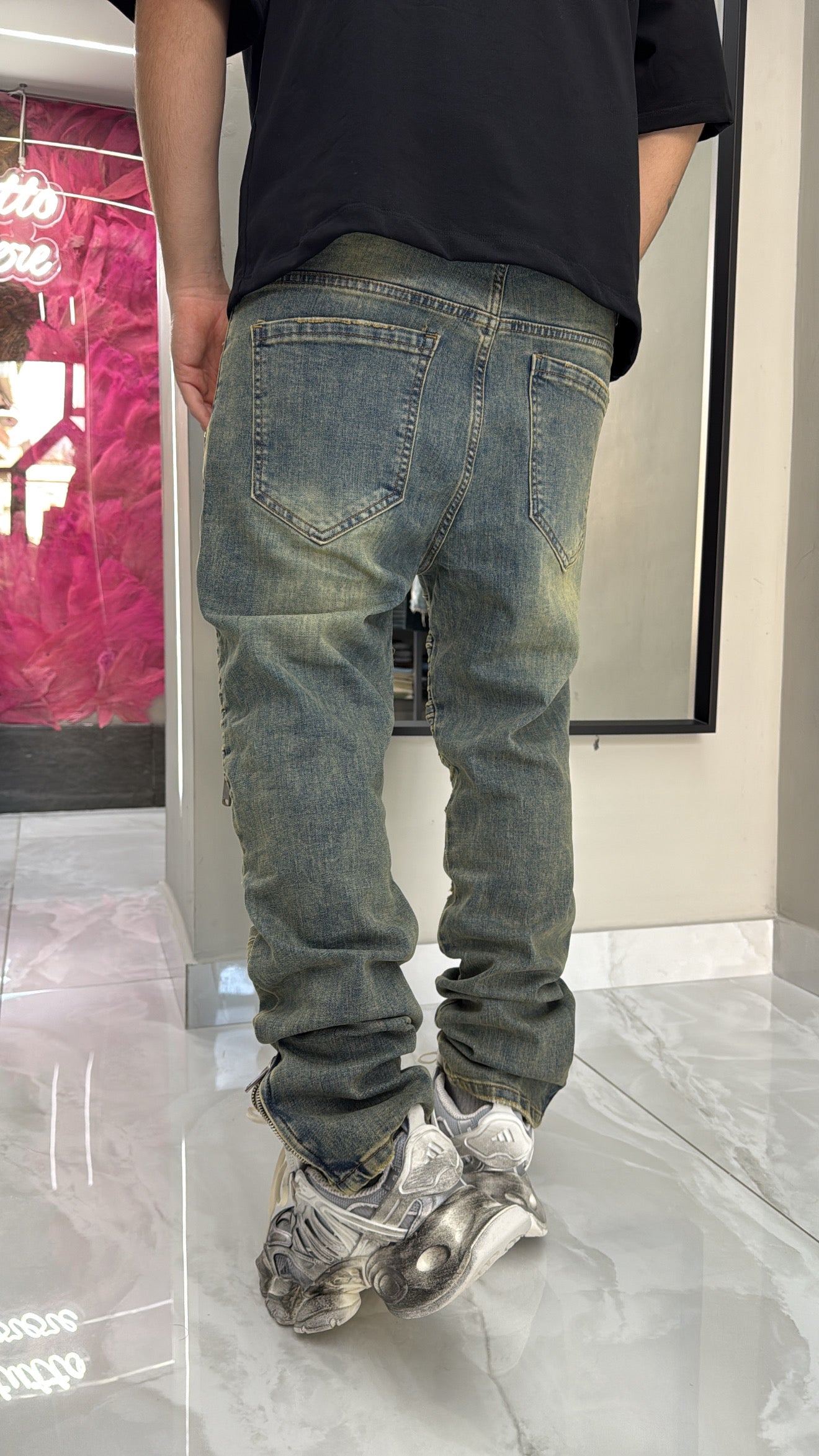 Jeans Biker Glacial