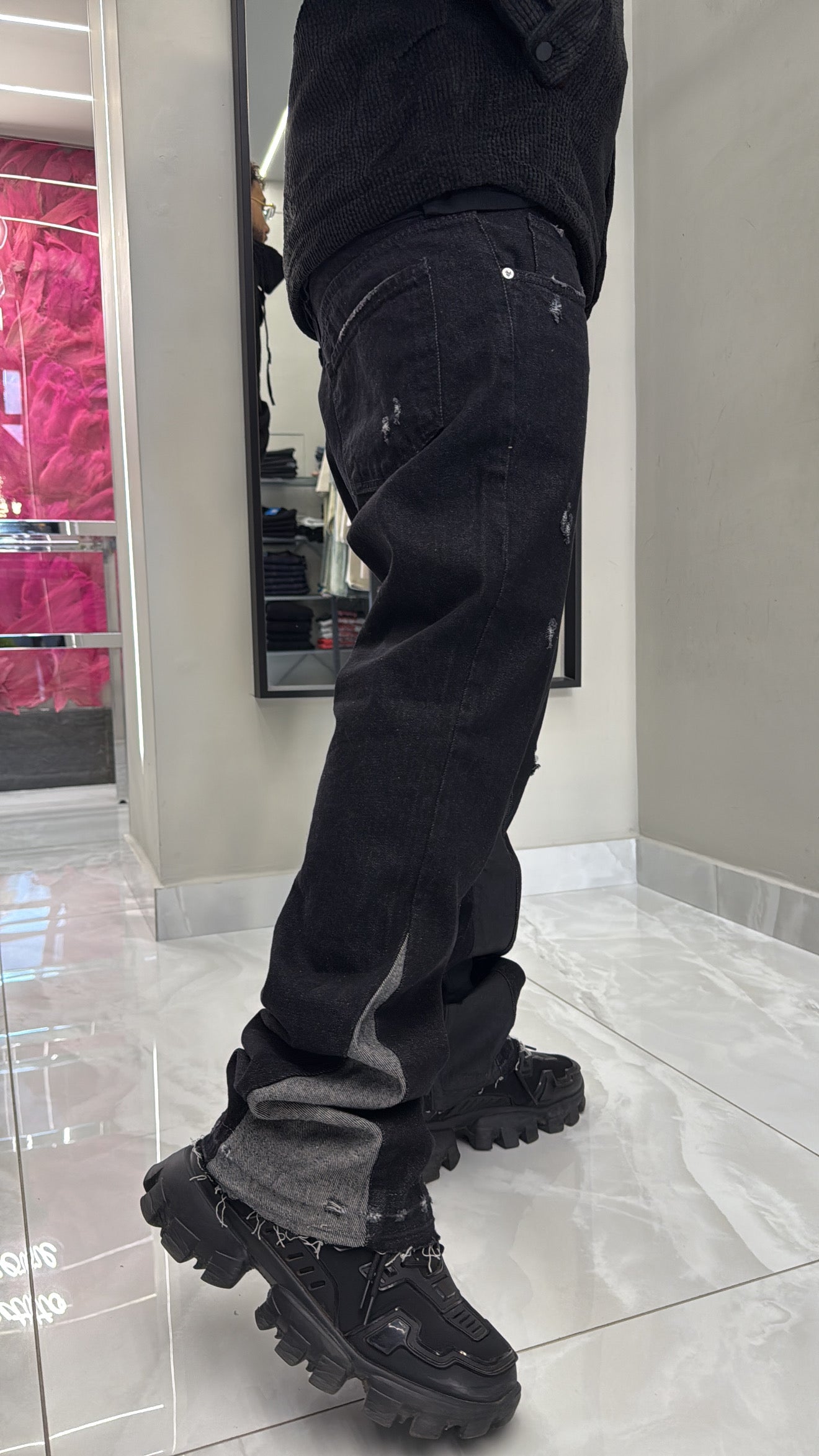 Jeans Flare Black Spo