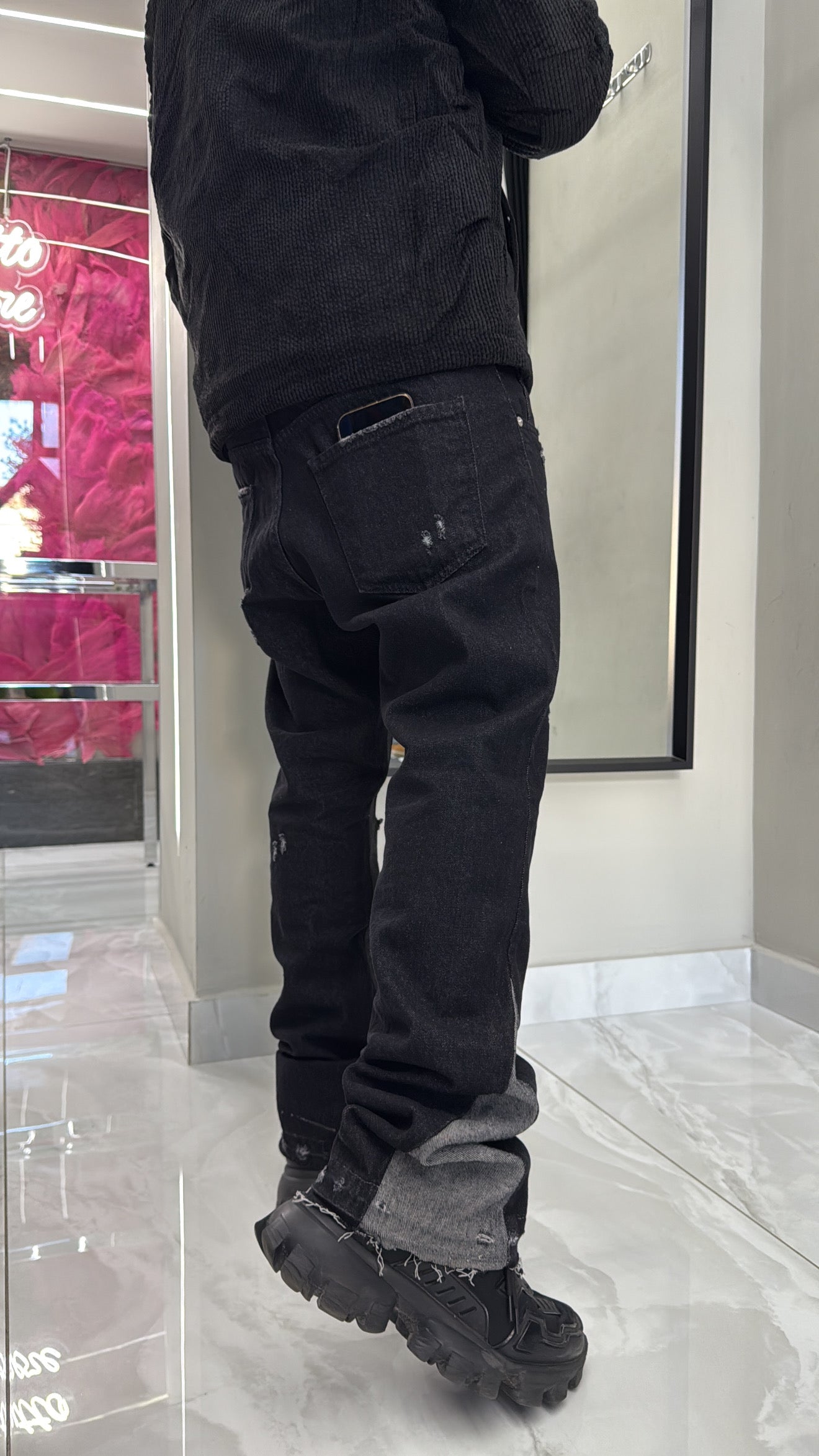 Jeans Flare Black Spo