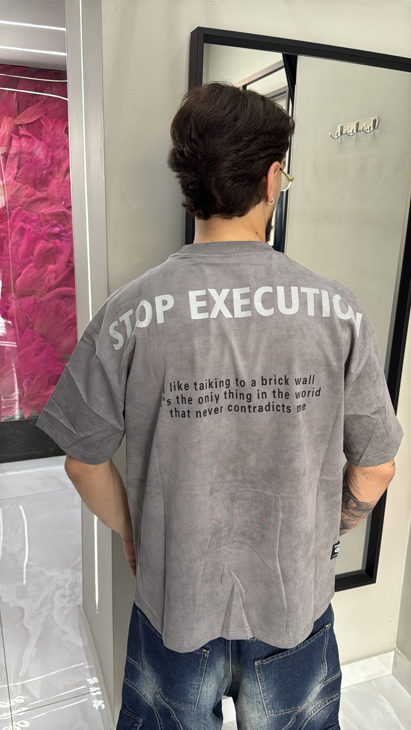 T-shirt Never Gray