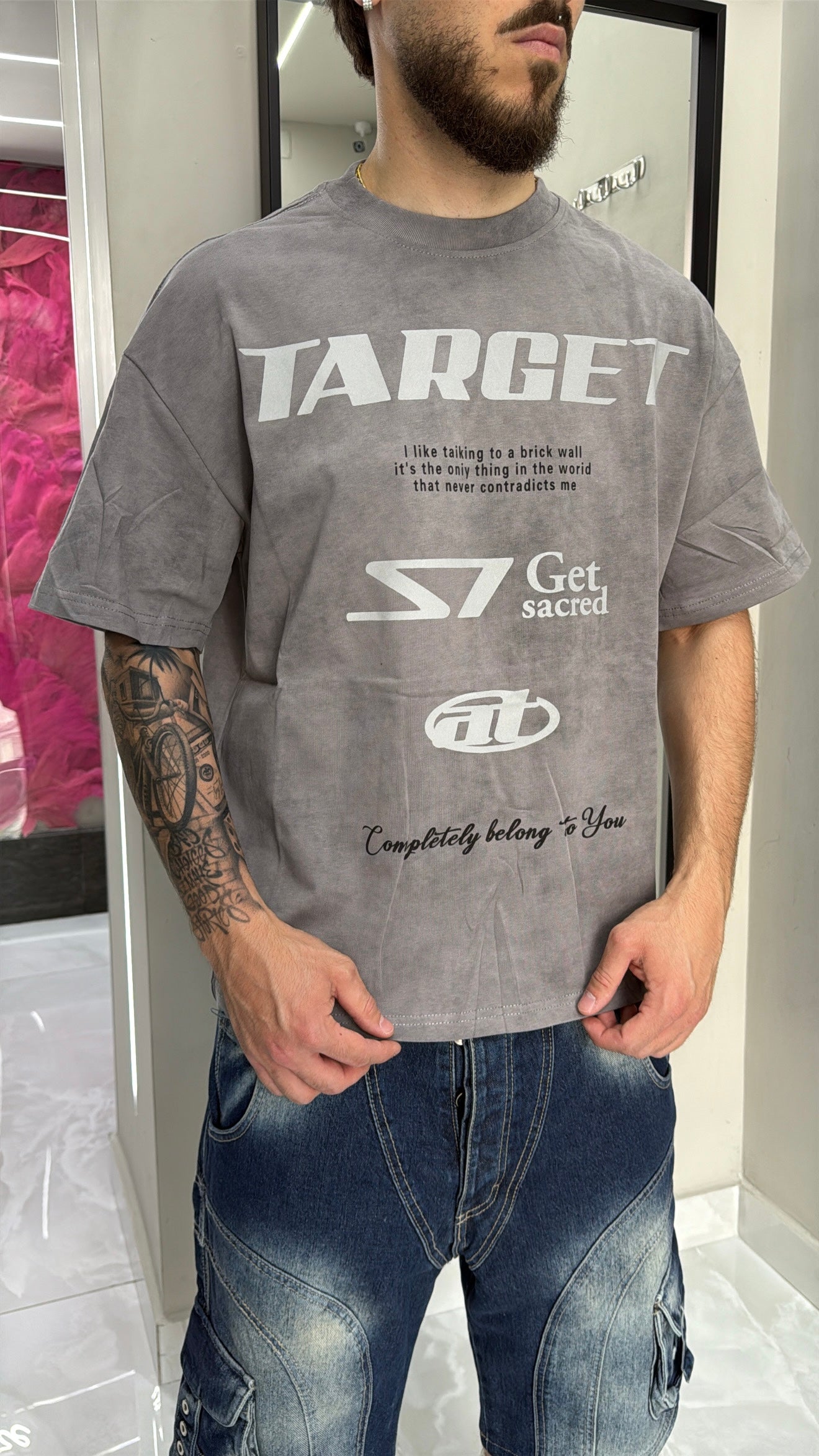 T-shirt Never Gray