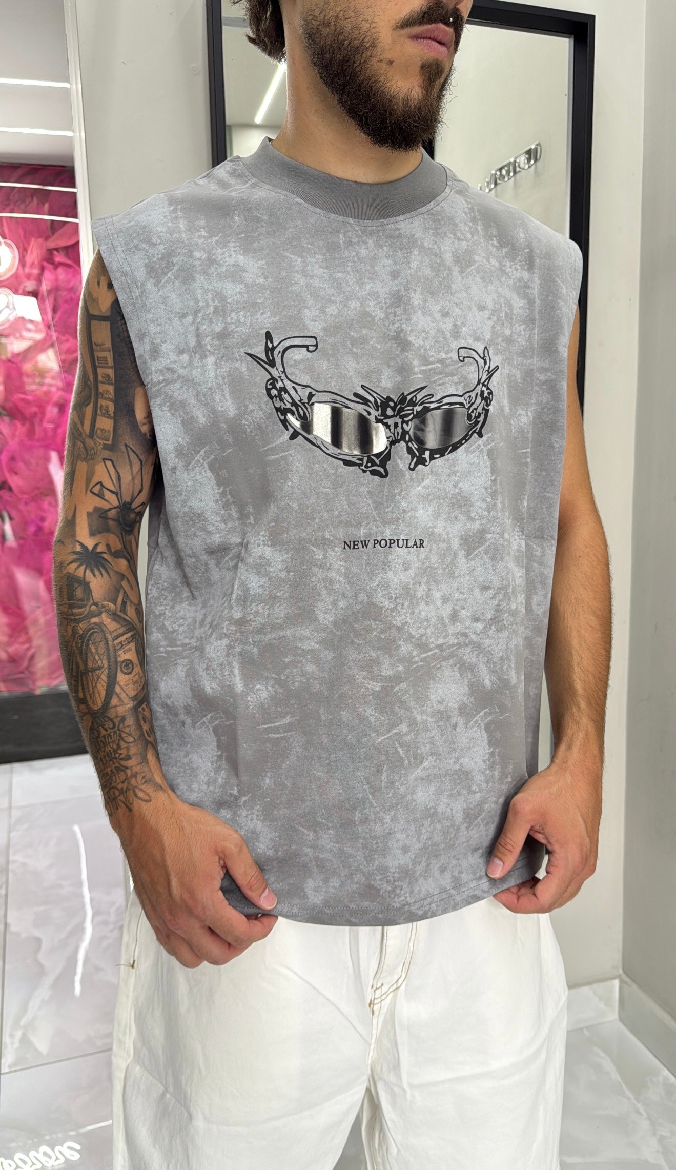 T-shirt Smanicata Matrix grey